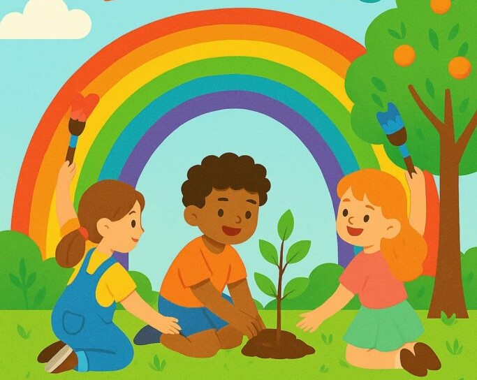 Crianças e familiares encerram Projeto “Sementes do Eco-Íris” com o plantio de árvores